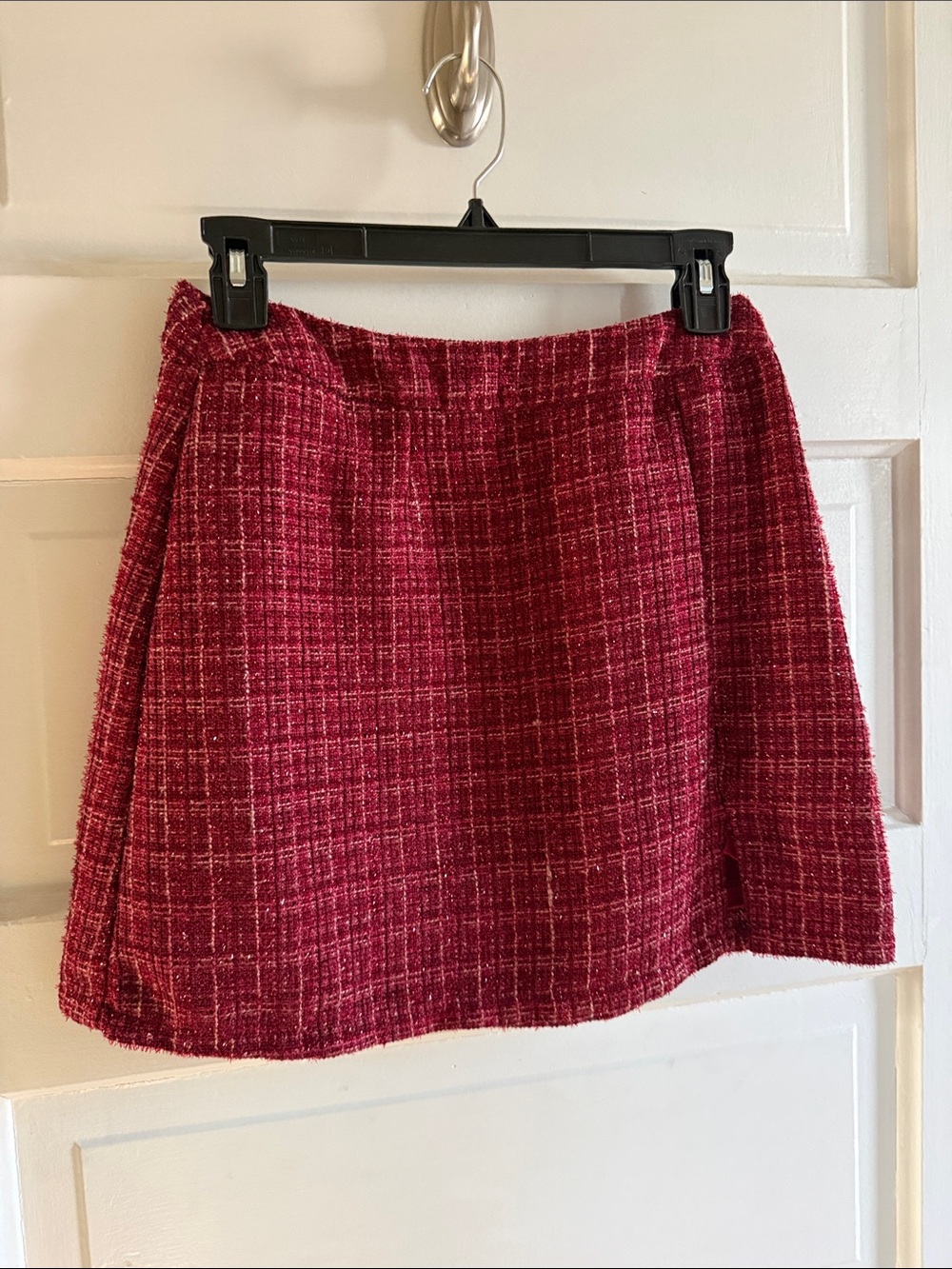 Blue Rain Raspberry Tweed Mini Skirt